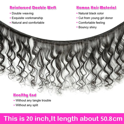 Loose Wave Bundles 10A Human Hair Bundles Bazilian Remy Hair Extensions Natural Black Ture To Length 3 4 Bundles Deal - T.H EMPOWERBEAUTY